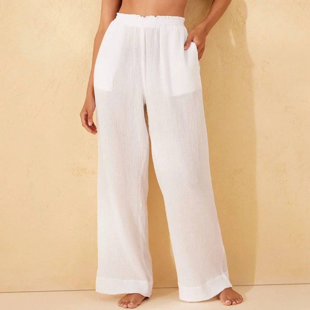 Shade & Shore White Wide-Leg Pants - Picture 1 of 2